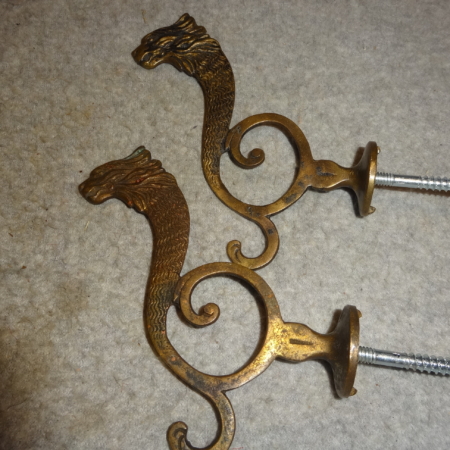 Antique Figural Lion Hooks
